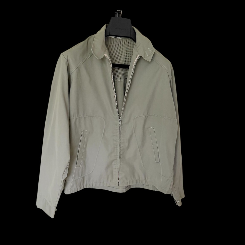 Vintage 60's Harrington Jacket 42 Beige Full Zip Lightweight Utility Coat